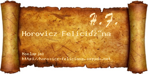 Horovicz Feliciána névjegykártya